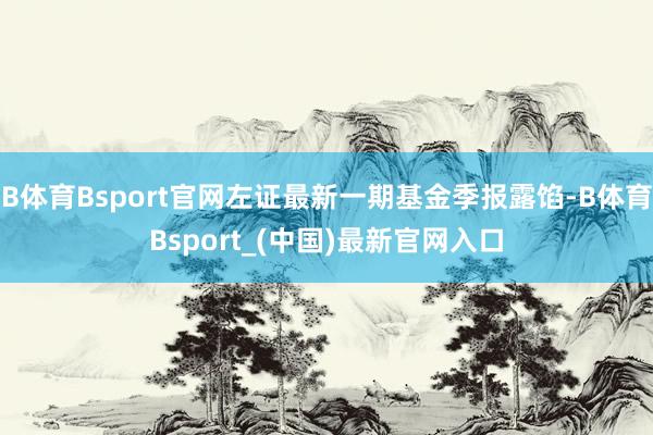 B体育Bsport官网左证最新一期基金季报露馅-B体育Bsport_(中国)最新官网入口