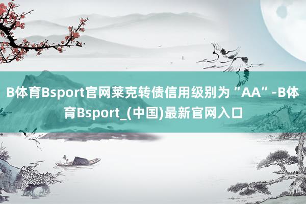 B体育Bsport官网莱克转债信用级别为“AA”-B体育Bsport_(中国)最新官网入口