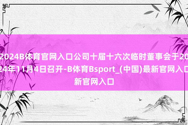 2024B体育官网入口公司十届十六次临时董事会于2024年11月4日召开-B体育Bsport_(中国)最新官网入口