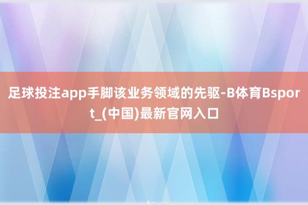 足球投注app手脚该业务领域的先驱-B体育Bsport_(中国)最新官网入口