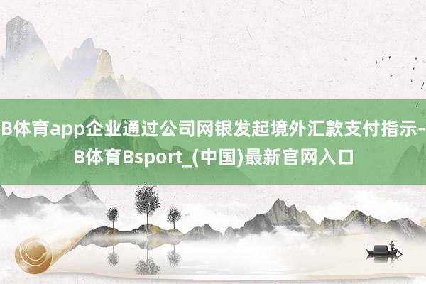 B体育app企业通过公司网银发起境外汇款支付指示-B体育Bsport_(中国)最新官网入口