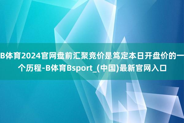 B体育2024官网盘前汇聚竞价是笃定本日开盘价的一个历程-B体育Bsport_(中国)最新官网入口