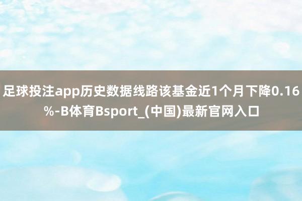 足球投注app历史数据线路该基金近1个月下降0.16%-B体育Bsport_(中国)最新官网入口