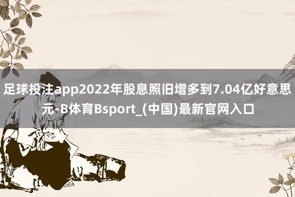 足球投注app2022年股息照旧增多到7.04亿好意思元-B体育Bsport_(中国)最新官网入口