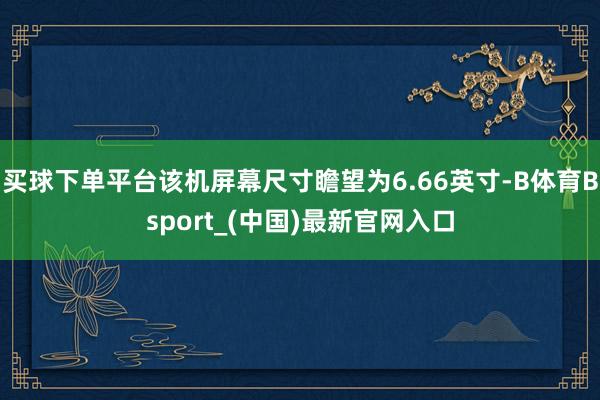 买球下单平台该机屏幕尺寸瞻望为6.66英寸-B体育Bsport_(中国)最新官网入口