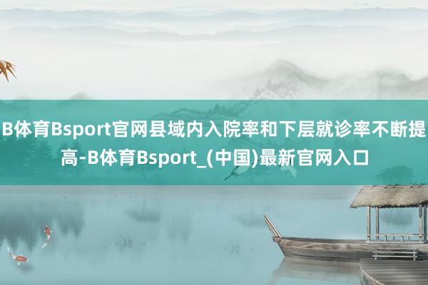 B体育Bsport官网县域内入院率和下层就诊率不断提高-B体育Bsport_(中国)最新官网入口