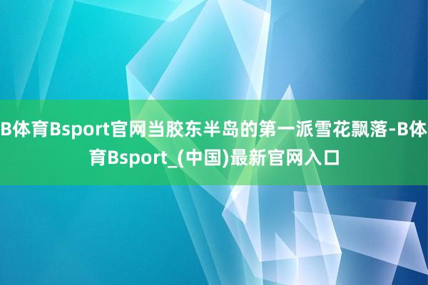 B体育Bsport官网当胶东半岛的第一派雪花飘落-B体育Bsport_(中国)最新官网入口